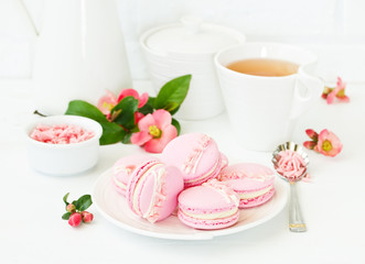 French pastry makaron. Selective focus.