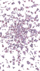 Flying euro banknotes isolated on a white background. Money is flying in the air. 500 EURO in color. 3D illustration