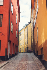 Gamla Stan,street of old town  in Stockholm, Sweden