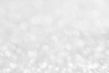 abstract background white Silver lights on christmas bokeh