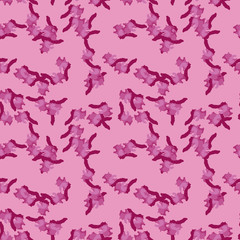 UFO military camouflage seamless pattern in different shades of pink color