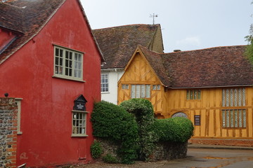 Historic middle ages buildings in Lavenham, Suffolk, England, UK
