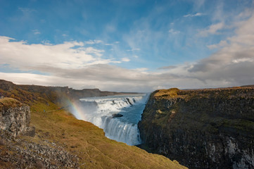Gullfoss watherfall, Golden Falls,  Iceland, South West Iceland, Golden Circle tour