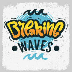 Surfing Surf  Design  Hand Drawn Lettering Type Logo Sign Label for Promotion Ads t shirt or sticker Poster Vector Image