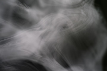 Cigarette Smoke On Black Background Detailed Close-Up