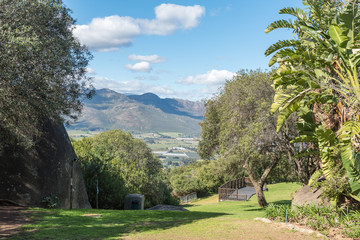 Fototapeta na wymiar Indigenous garden at the Afrikaans Language Monument at Paarl