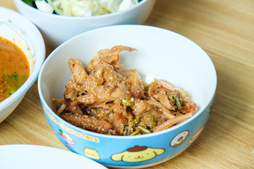 Set of spicy Thai traditional kerry and vegetable