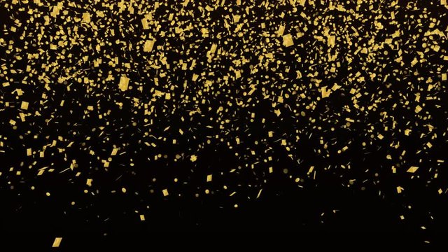 Confetti space 8 -Gold and Black- Falling - Overlay-30sec-4K-3840-2160