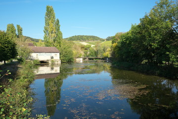Chablis,France-October 16, 2018: Golden Gate of Burgundy, village of Chablis in Bourgogne region, famous for white wine