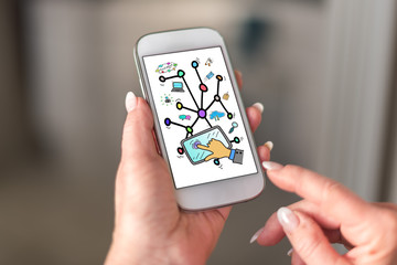 Social network concept on a smartphone