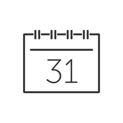 Calendar line icon on a white background