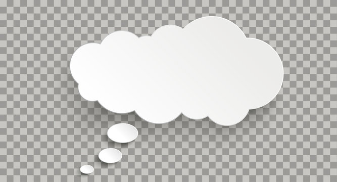 Long Thought Bubble Cloud Transparent