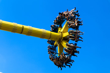 People are adventurous in theme park.