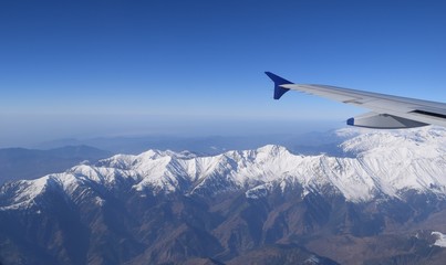 Fototapeta na wymiar The Himalayas from the plane