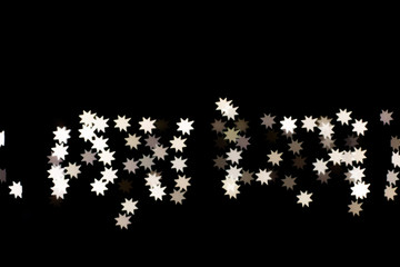 silver stars banner on black  backround