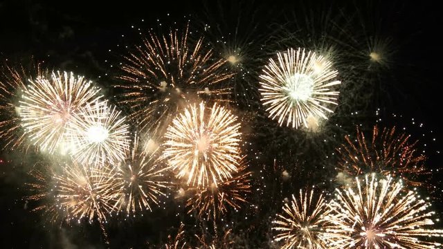 Fireworks display celebration with sound audio, Colorful Firework 4K 