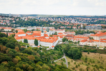 Obraz premium Aerial view of Prague, Czech Republic from Petrin Hill Observation Tower.