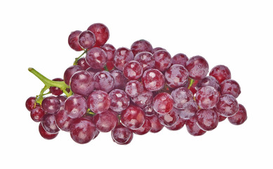 red grapes isolated on white background