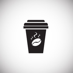 Coffee to go on white background icon
