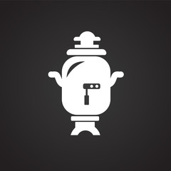 Samovar boiler on black background icon