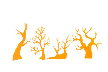 tree paper cut isolated on white background