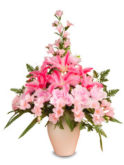 bouquet flowers in vase. (This has clipping path)