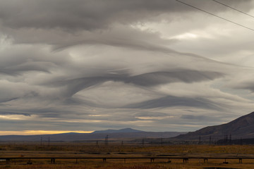 Mystical clouds like drawn, Norilsk