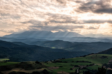 Naklejka premium Dramatic mountain landscape of High Tatras in Slovakia.