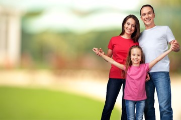 Portrait of Happy Family with Daughter