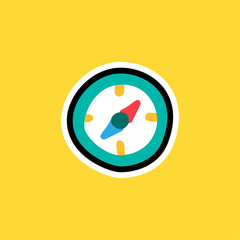 Cartoon sticker with compass
