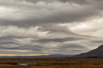 Mystical clouds like drawn, Norilsk