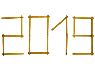 2019 New Year Measure tape - isolated