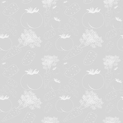 vegetable seamless pattern tomato, carrots, potatoes