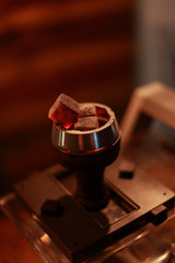 Hookah bowl with hot red coals