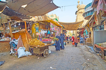 The farmers' market in Al Khayama street of Cairo, Egypt