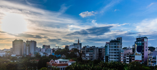 Fototapeta premium at the blue hour in Ho Chi Min City
