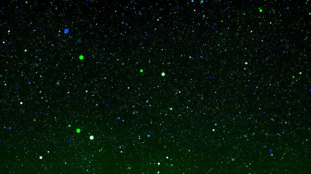 Glitter Stars Space 7 -left right -Green and Blue-Motion Graphic -15sec Seamless Loop -4K UHD 3840-2160