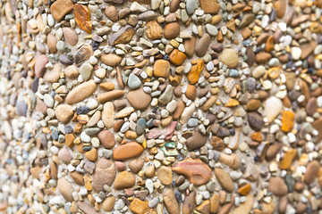 Texture of small white cobble stone. Copyspace, place for text