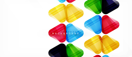 Glass triangles modern geometric composition, abstract background