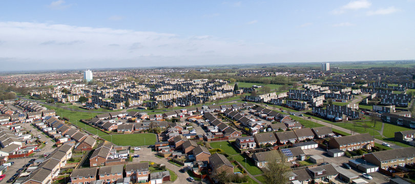 social housing, Ariel new of Bransholme housing estate. Hull