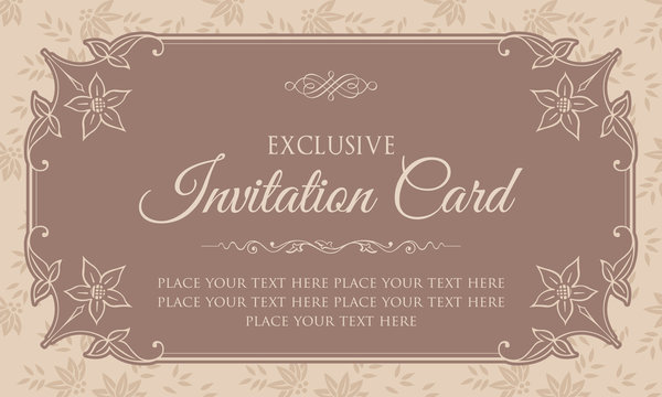 Exclusive invitation card design - vintage style