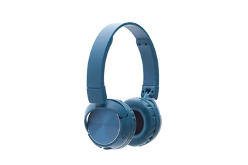 bluetooth blue headphone on white background isolated