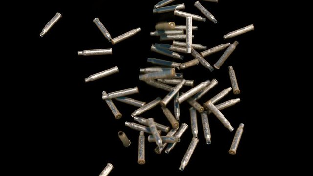 Shell Casings Falling Down with Alpha Matte