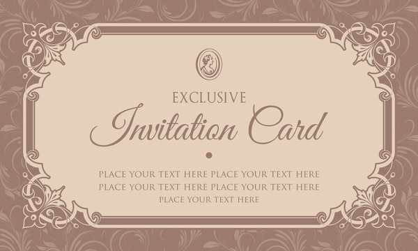 Exclusive invitation card design in vintage style