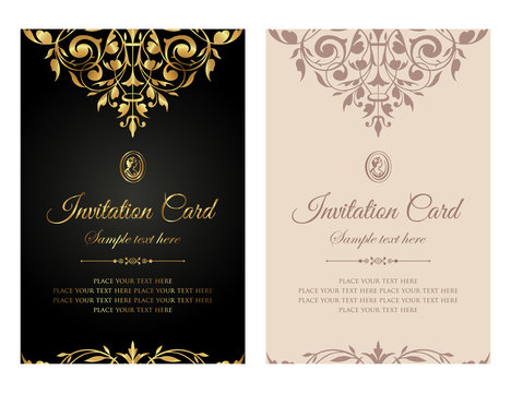 Exclusive invitation card template design in vintage style