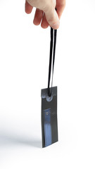 blank cardboard tag on a white background.