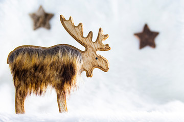 Reindeer and stars with a white background