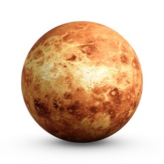 Obraz na płótnie Canvas 3D Rendering Planet Venus isolated on white