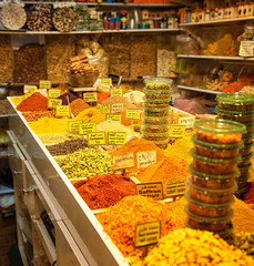 Spices on a bazar in Jerusalem, Israel