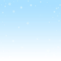 Obraz premium Sparse glowing snow Christmas background. Subtle f